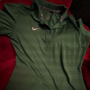 womens nike dri fit hunter green polo shirt